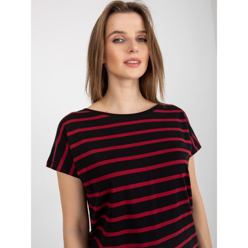 Női póló BASIC FEEL GOOD fekete-piros