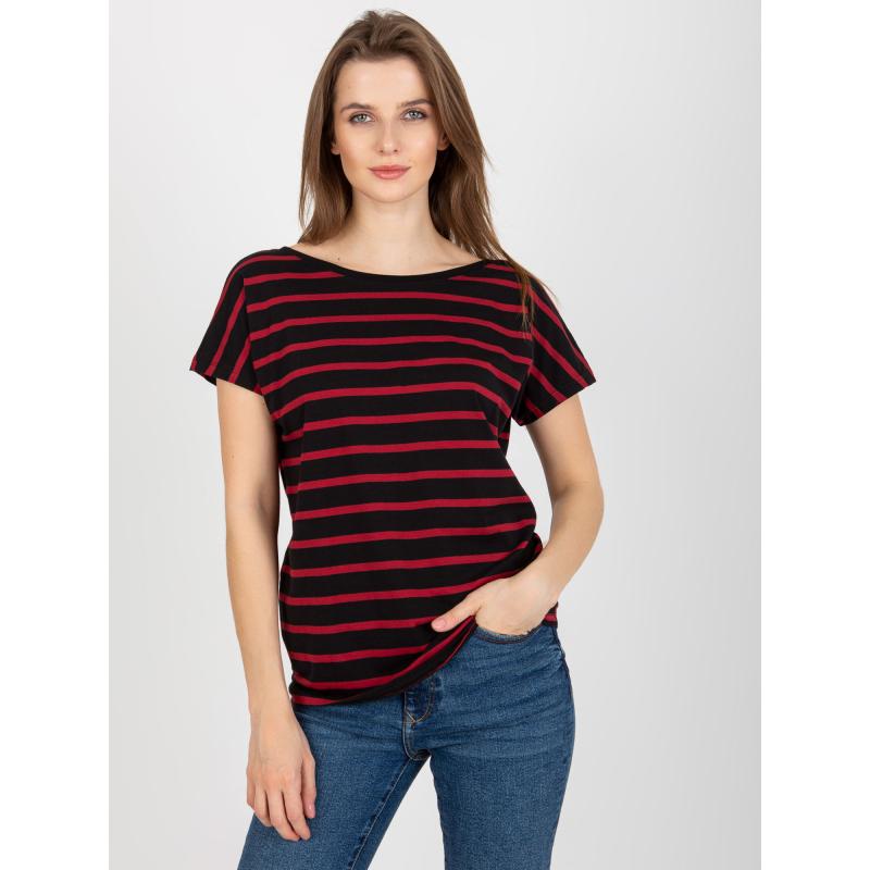 Női póló BASIC FEEL GOOD fekete-piros