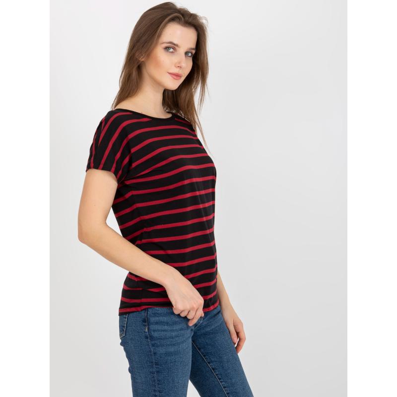 Női póló BASIC FEEL GOOD fekete-piros