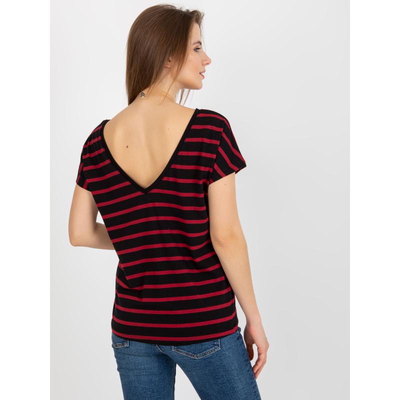 Női póló BASIC FEEL GOOD fekete-piros