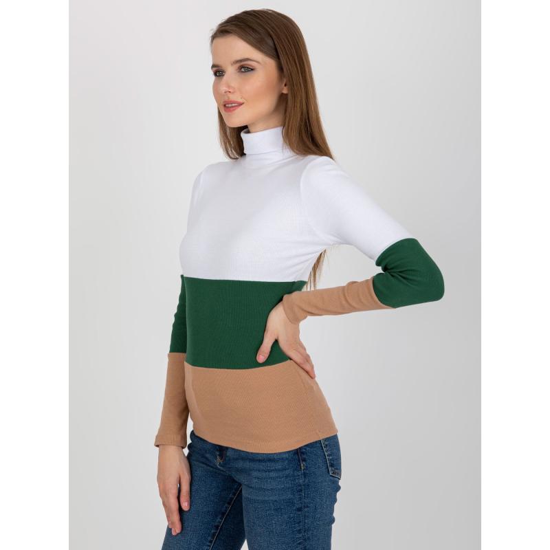 Női garbó TRINA fehér-sötétzöld