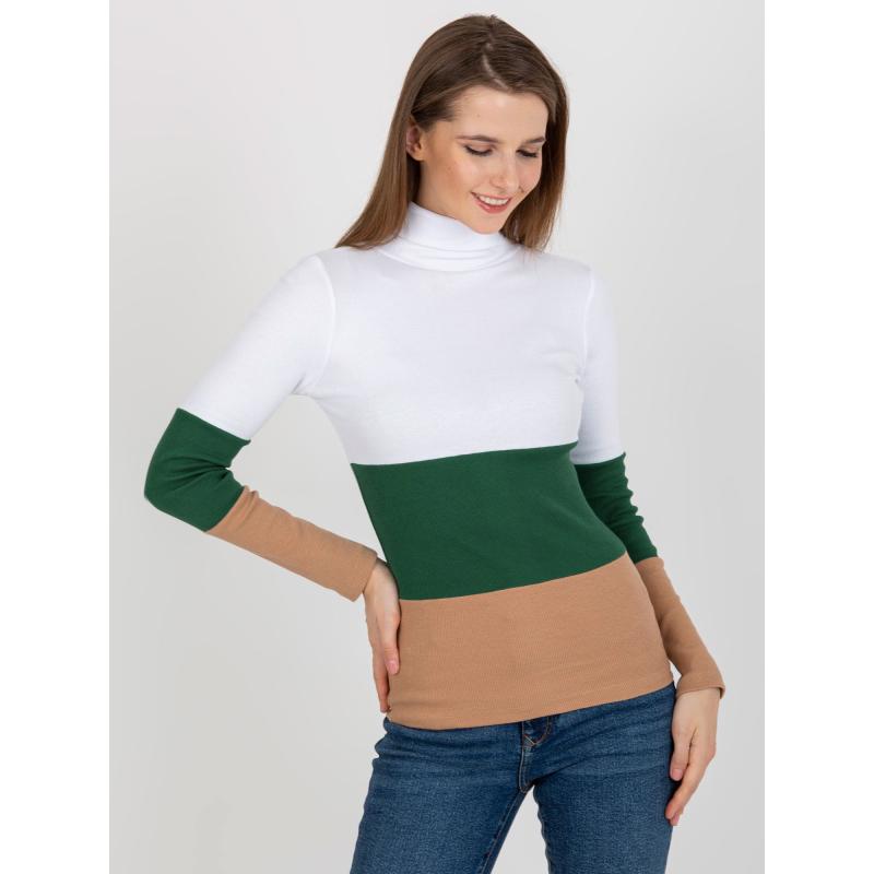 Női garbó TRINA fehér-sötétzöld