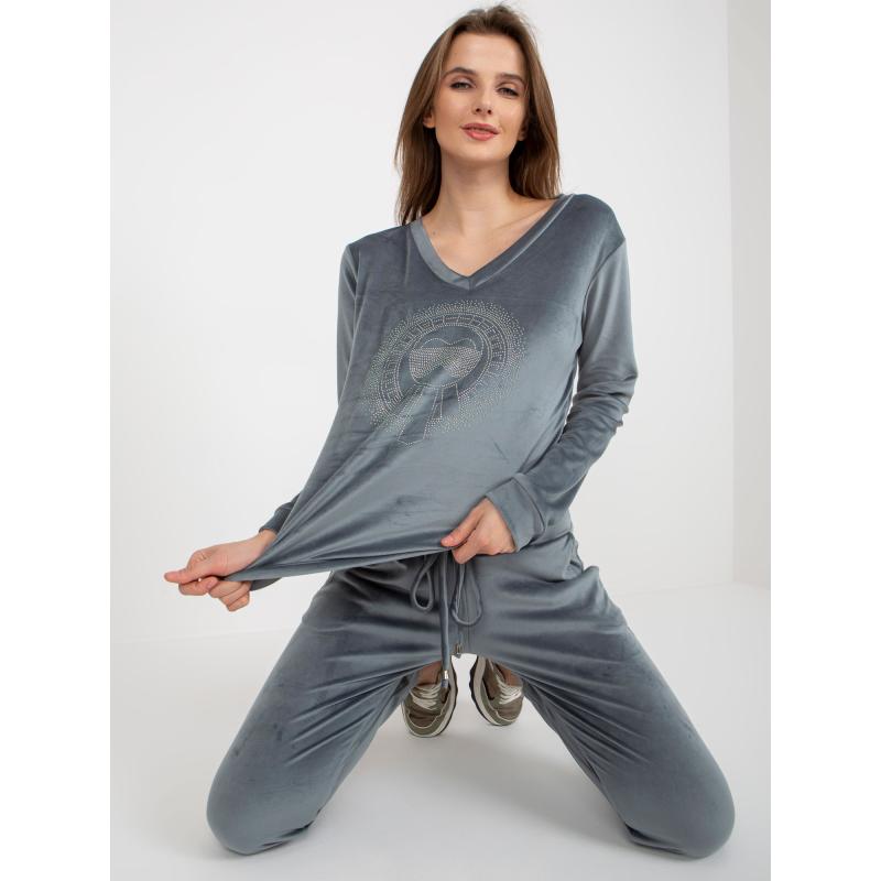 Dámská souprava s výstřihem do V STAMP modrá 