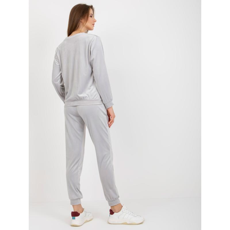 Dámský komplet s kalhotami Brenda RUE PARIS světle šedý 