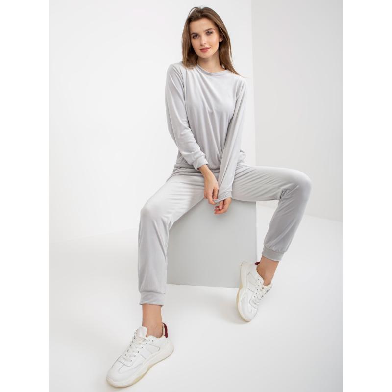 Dámský komplet s kalhotami Brenda RUE PARIS světle šedý 