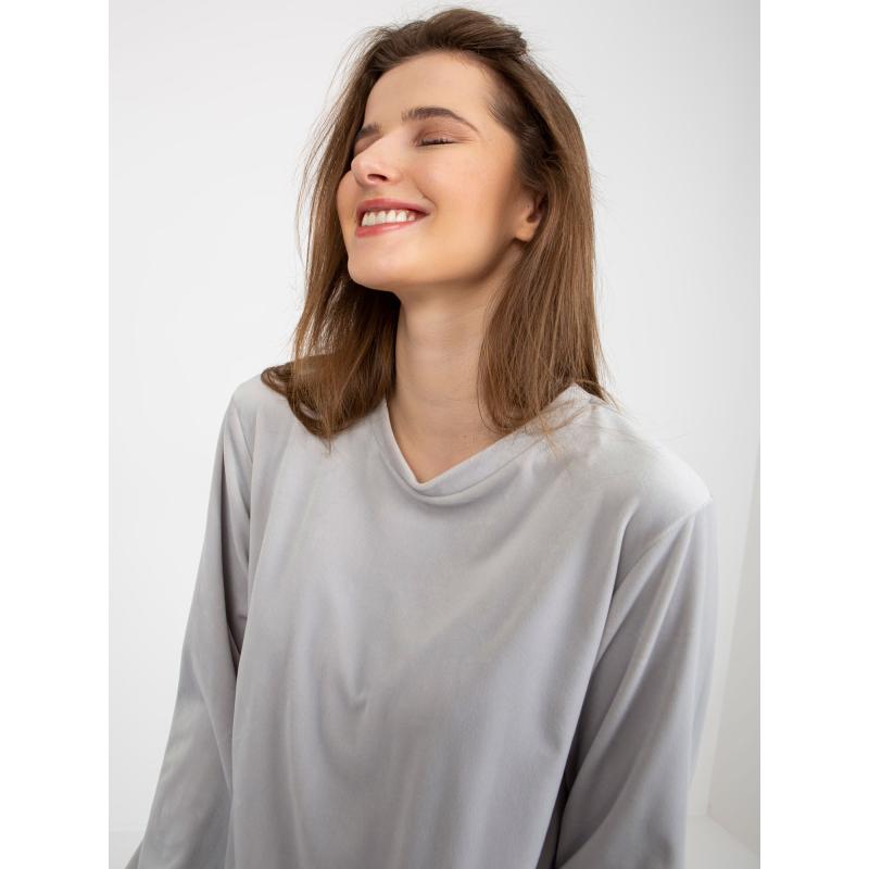 Dámský komplet s kalhotami Brenda RUE PARIS světle šedý 