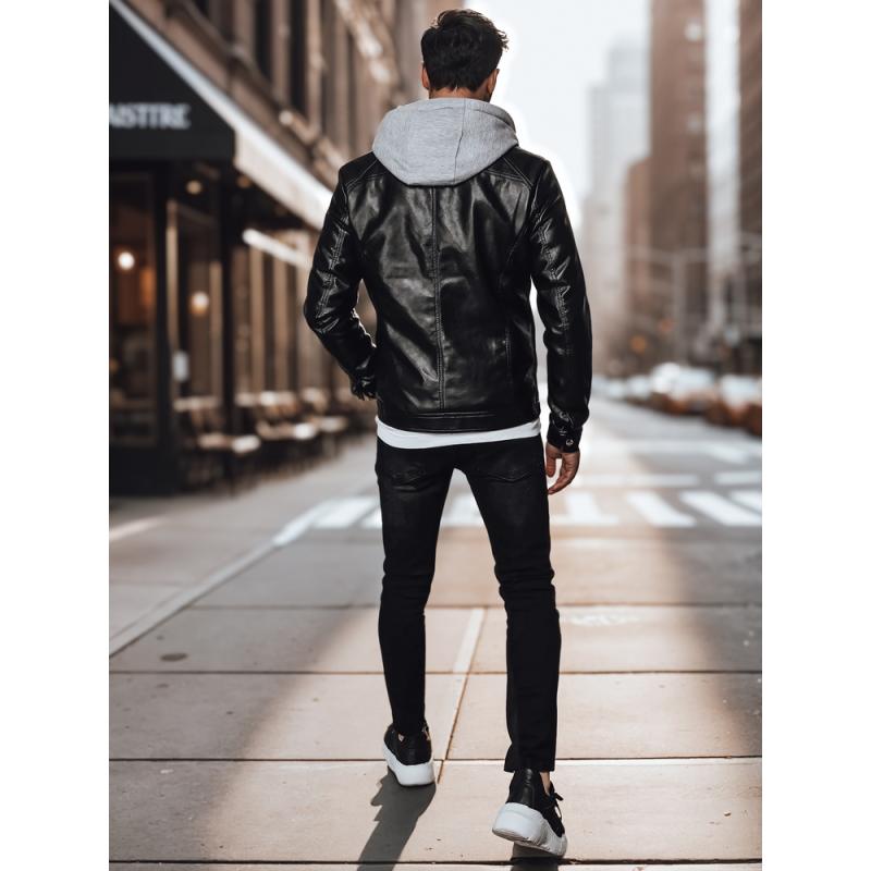 Férfi bőrdzseki DARIO fekete