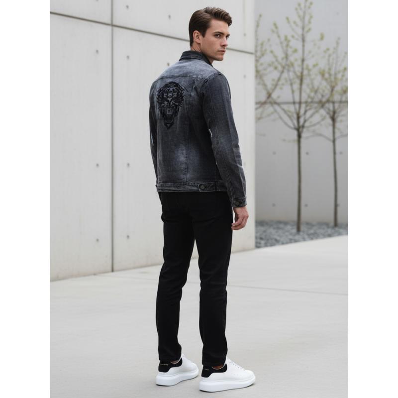 Pánska bunda džínsová FLORA šedá