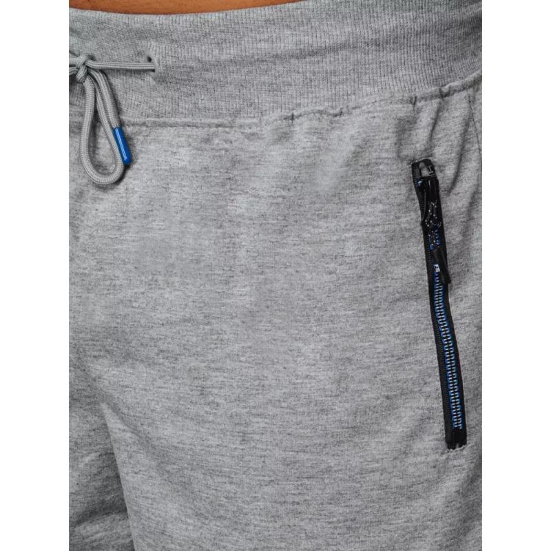 Pánské šortky teplákové SATUR světle šedé