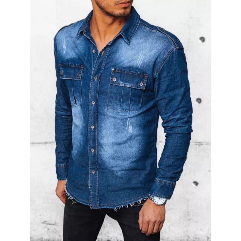 Pánska košeľa džínsová SILVA I modrá