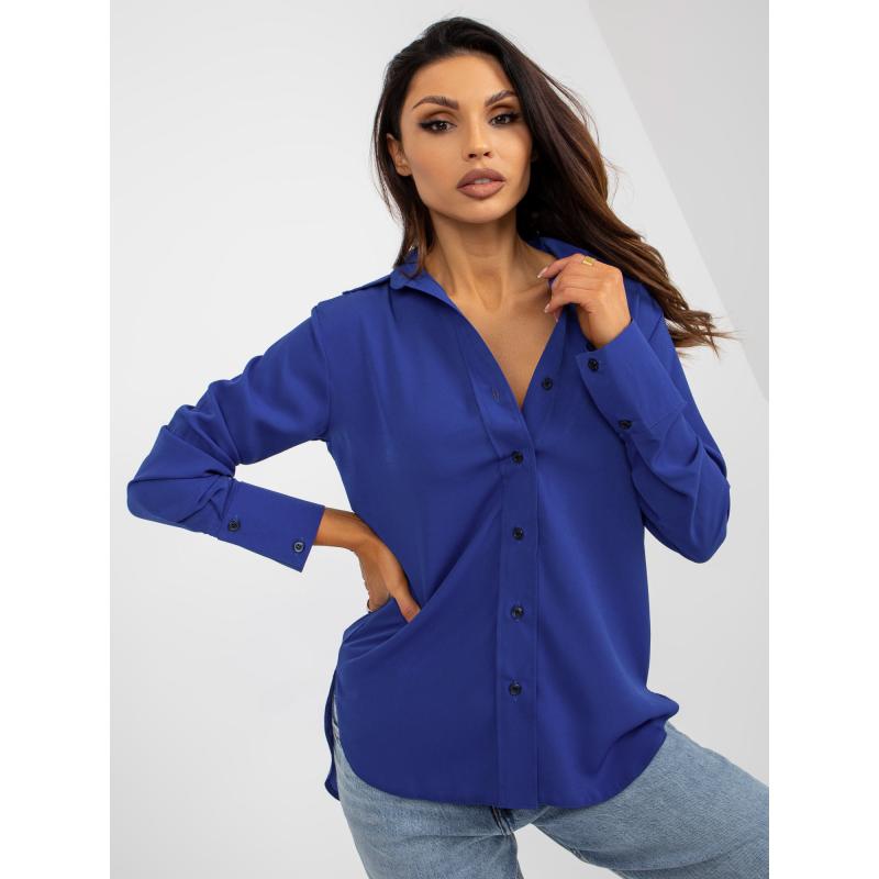 Dámska košeľa s dlhým rukávom ELENA kobaltovo modrá
