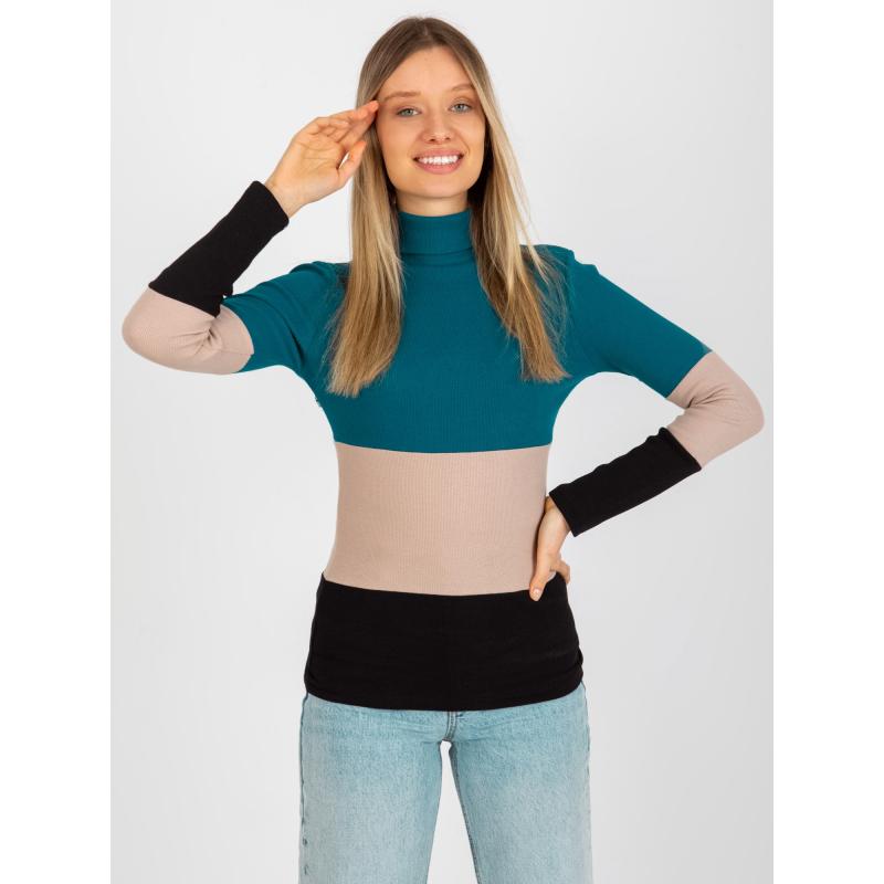 Női garbó csíkos garbó MIDA kék fekete