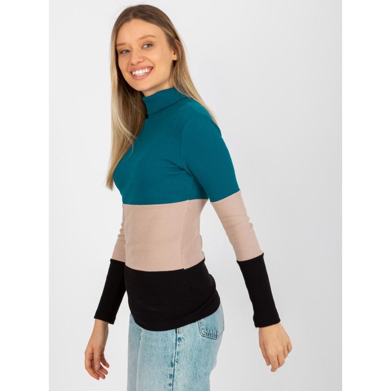 Női garbó csíkos garbó MIDA kék fekete