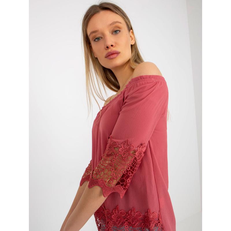 Dámská halenka s ozdobným lemováním DITAY růžová 