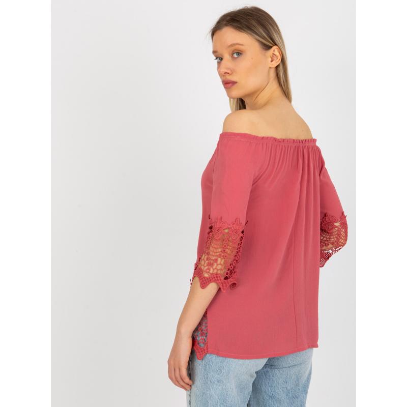 Dámská halenka s ozdobným lemováním DITAY růžová 