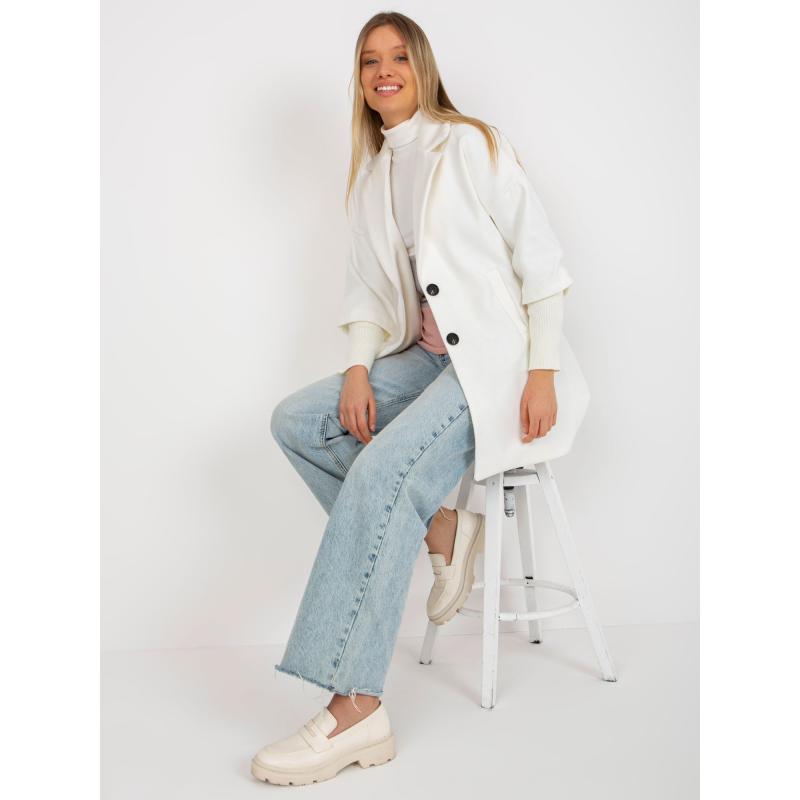 Női kabát zsebekkel OCH BELLA ekrü színben