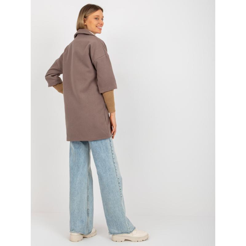 Női kabát mandzsettával OCH BELLA barna