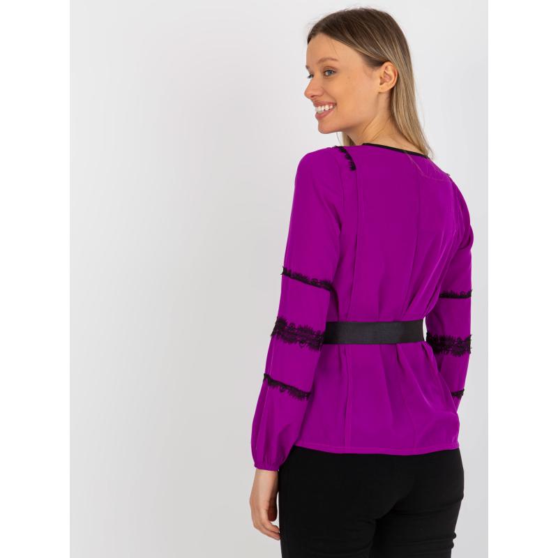Dámská halenka s páskem na zavazování SPILA fialová