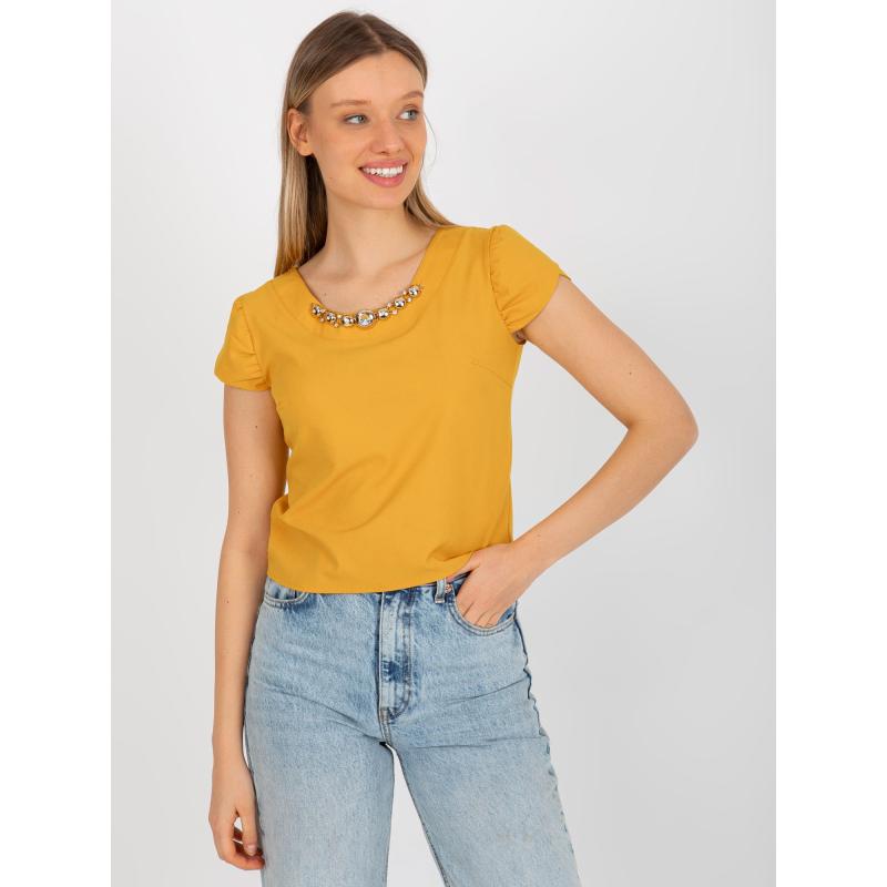 Dámská halenka s náhrdelníkem NICKA tmavě žlutá