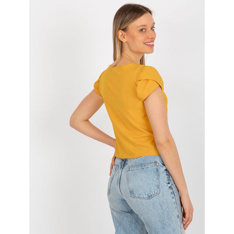 Dámská halenka s náhrdelníkem NICKA tmavě žlutá