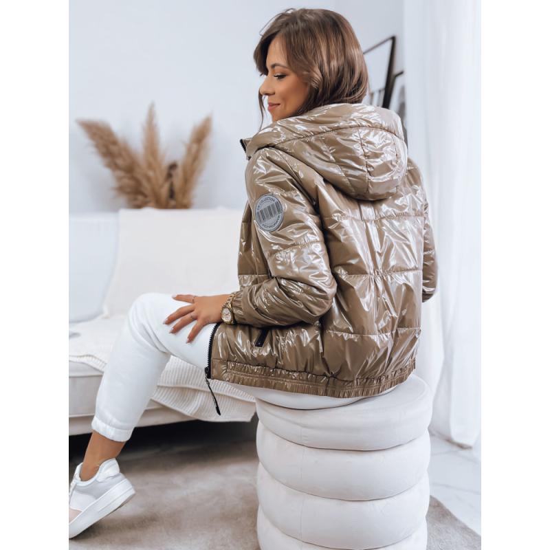 Női steppelt kabát METALIC camel