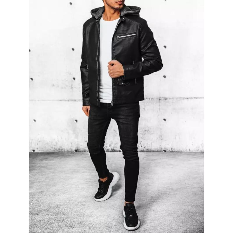 Pánská bunda kožená MIKA černá