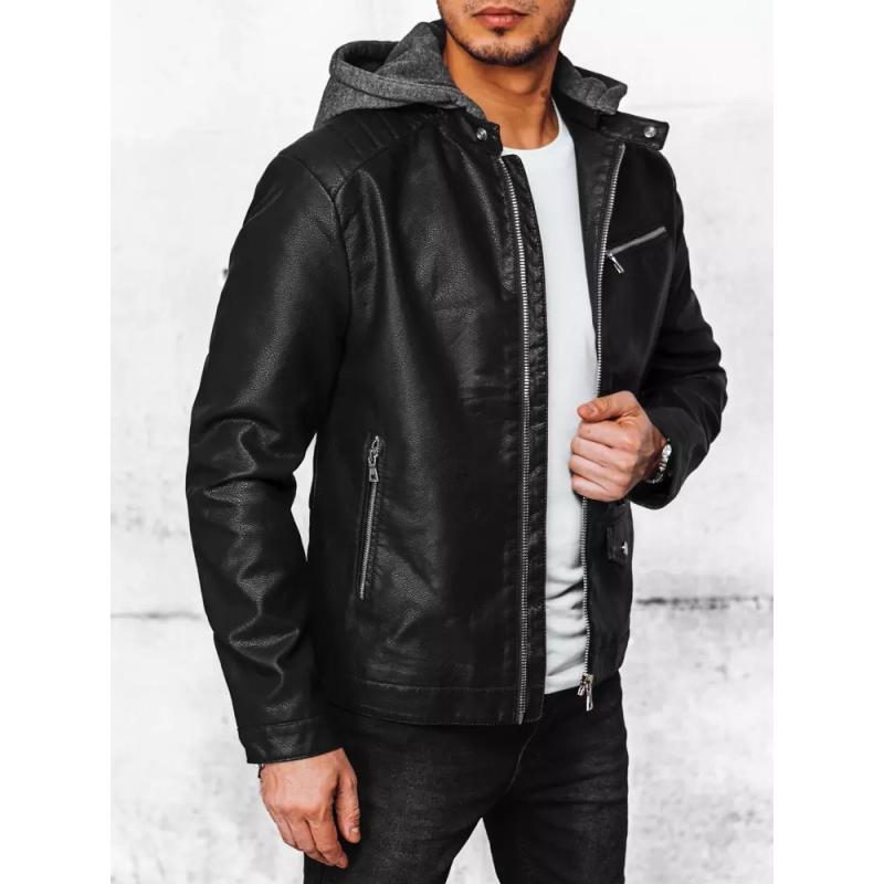 Pánská bunda kožená MIKA černá