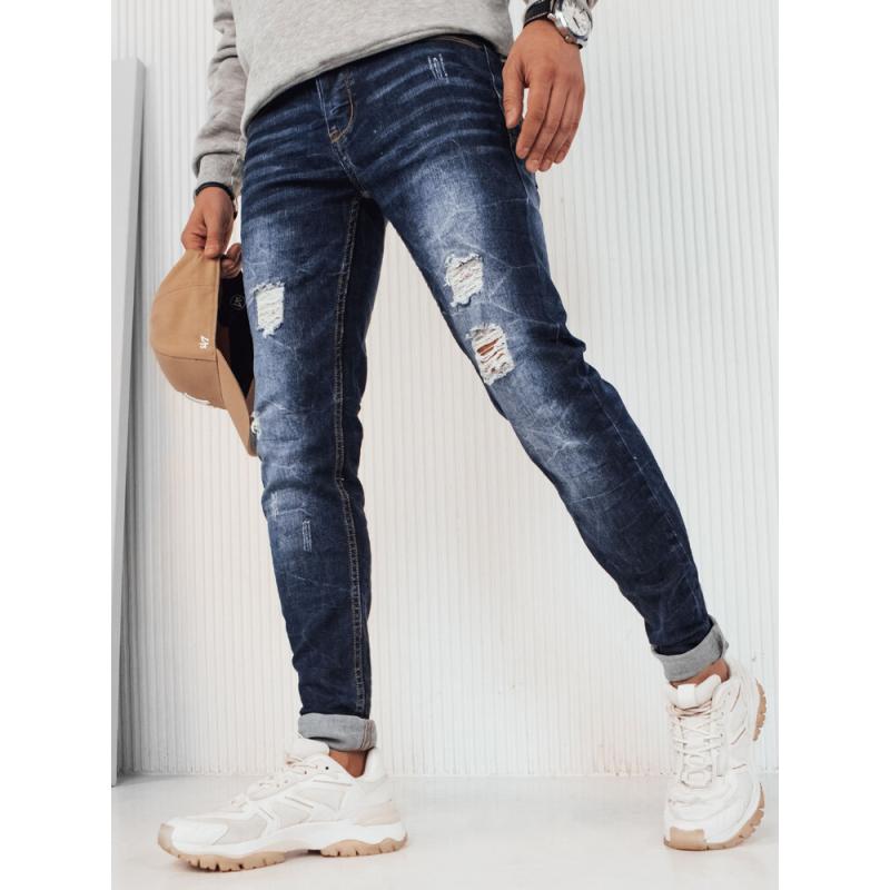 Pánske džínsové nohavice REBA tmavo modré