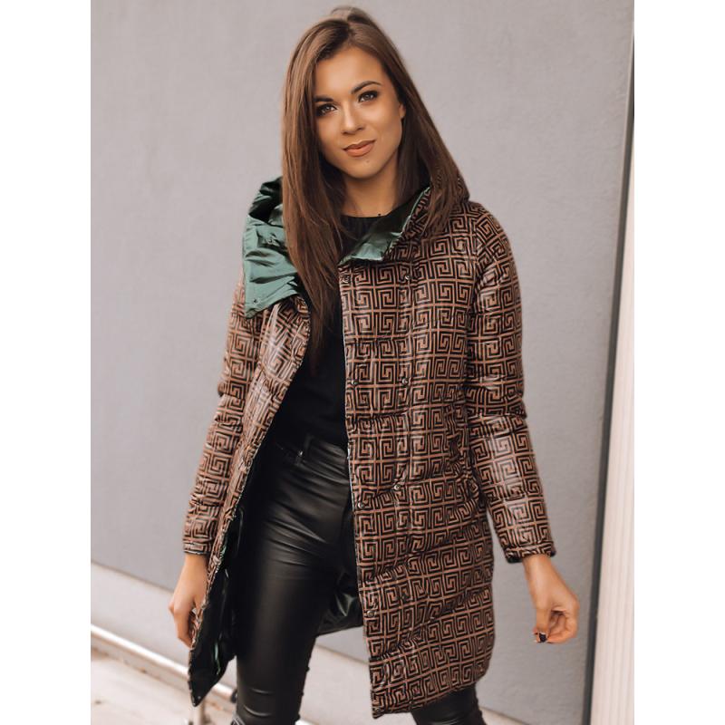 Dámska bunda obojstranná DELSY LONG zelená