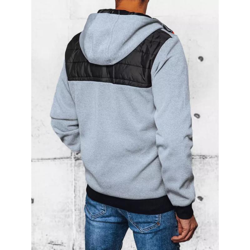 Férfi steppelt kabát R03 világosszürke