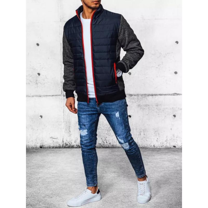 Pánská bunda přechodová prošívaná R05 tmavě modrá