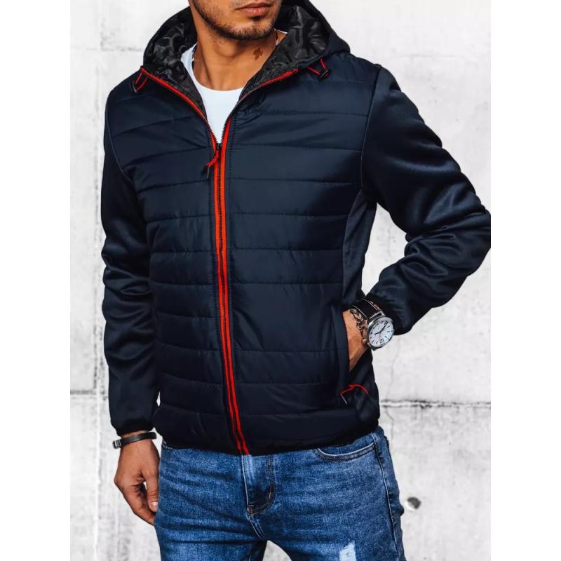 Pánská bunda přechodná prošívaná R07 tmavě modrá