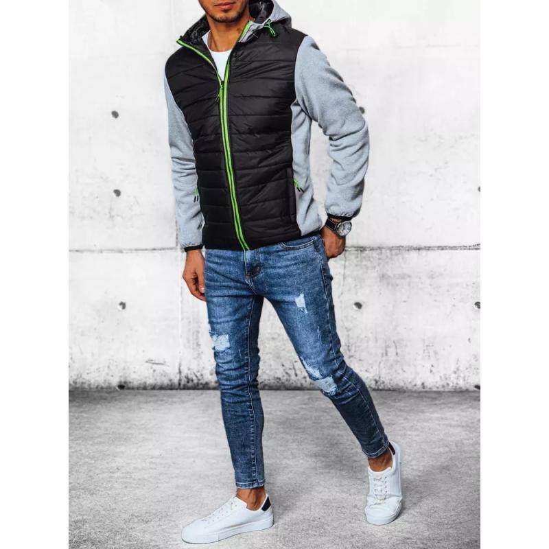 Férfi átmeneti steppelt kabát R07 szürke