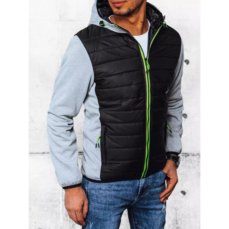 Férfi átmeneti steppelt kabát R07 szürke