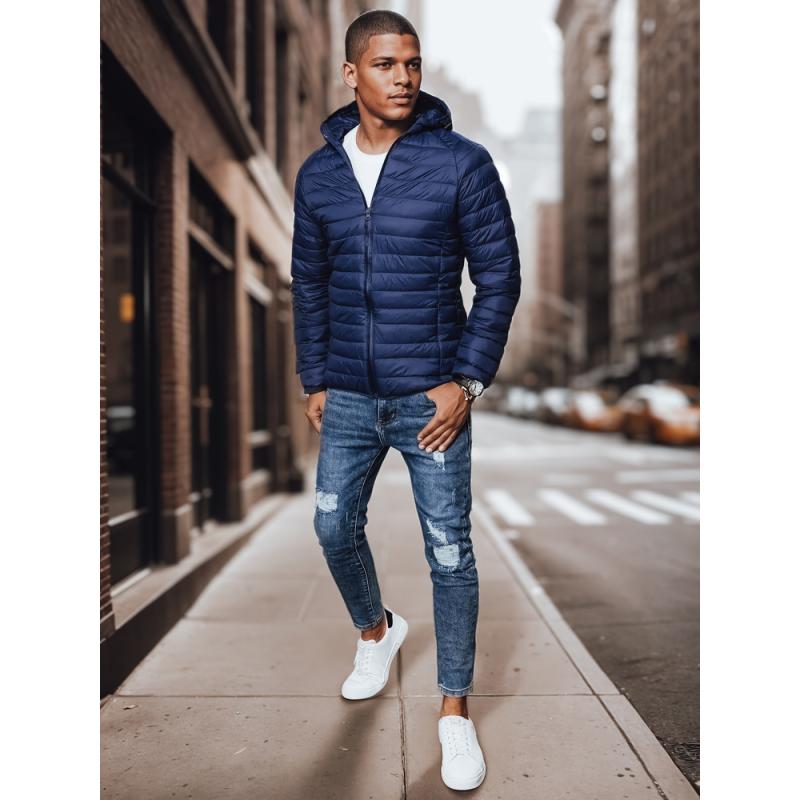 Pánská bunda přechodová prošívaná R10 tmavě modrá