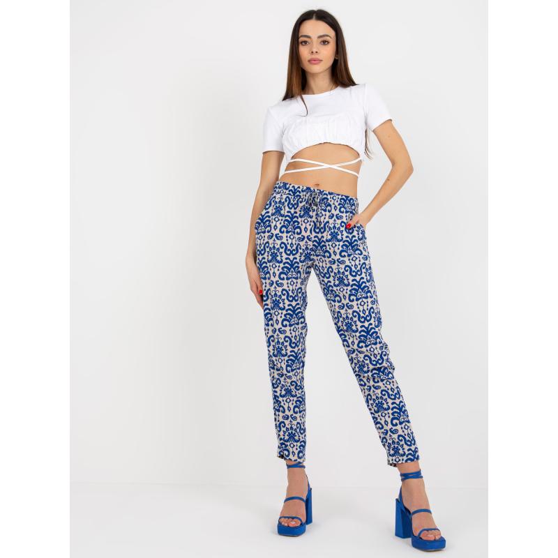 Dámské kalhoty z viskózové tkaniny SUBLEVEL tmavě modré 