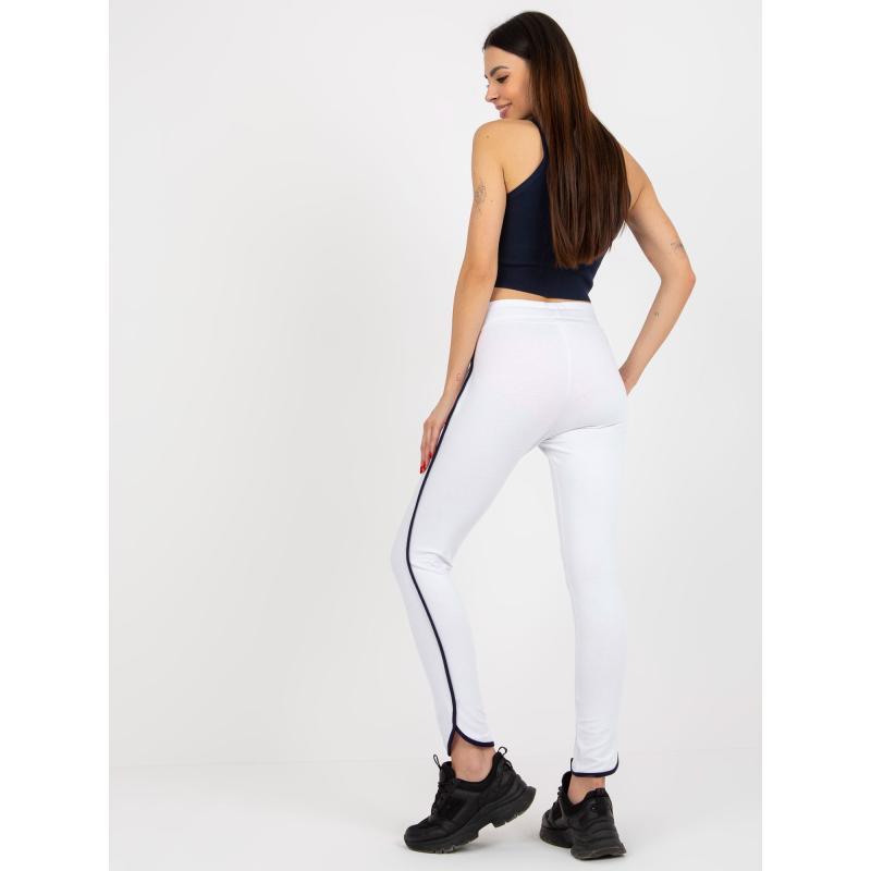 Dámské tepláky basic s rozparkem RUE PARIS bílé 