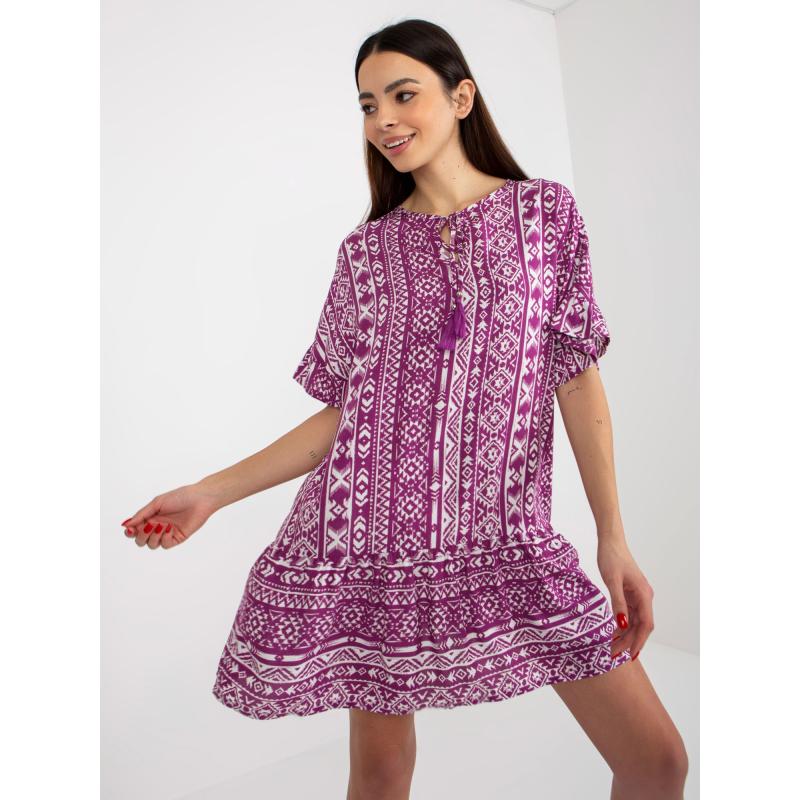 Dámske šaty s boho vzorom SUBLEVEL fialové