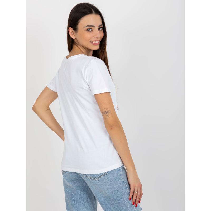 Női nyomtatott póló ATAMA fehér és világoslila