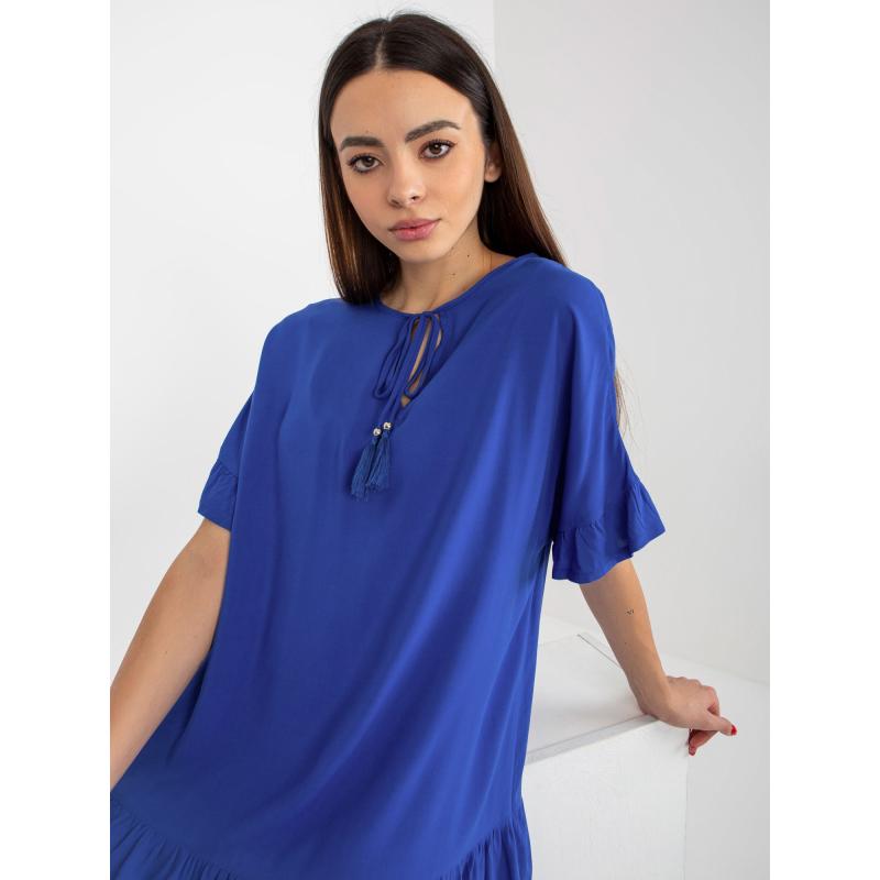 Dámské šaty s volánem Sindy SUBLEVEL kobaltově modré