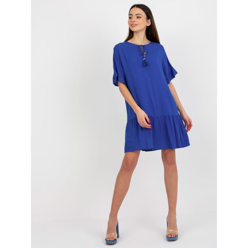 Dámské šaty s volánem Sindy SUBLEVEL kobaltově modré