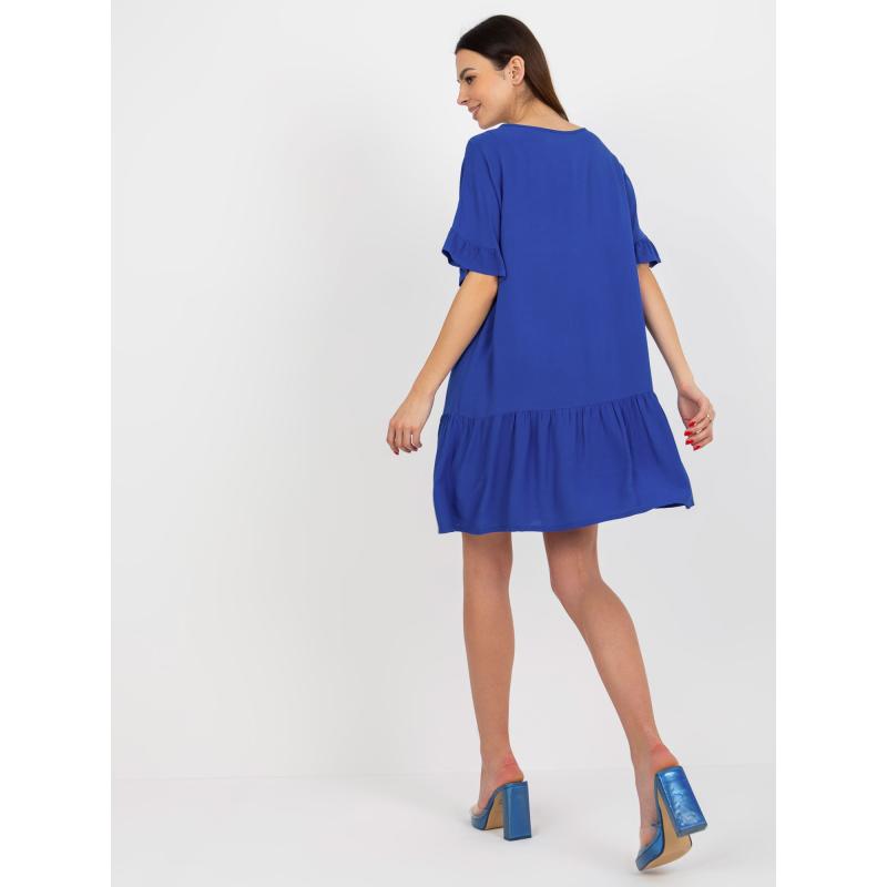 Dámské šaty s volánem Sindy SUBLEVEL kobaltově modré