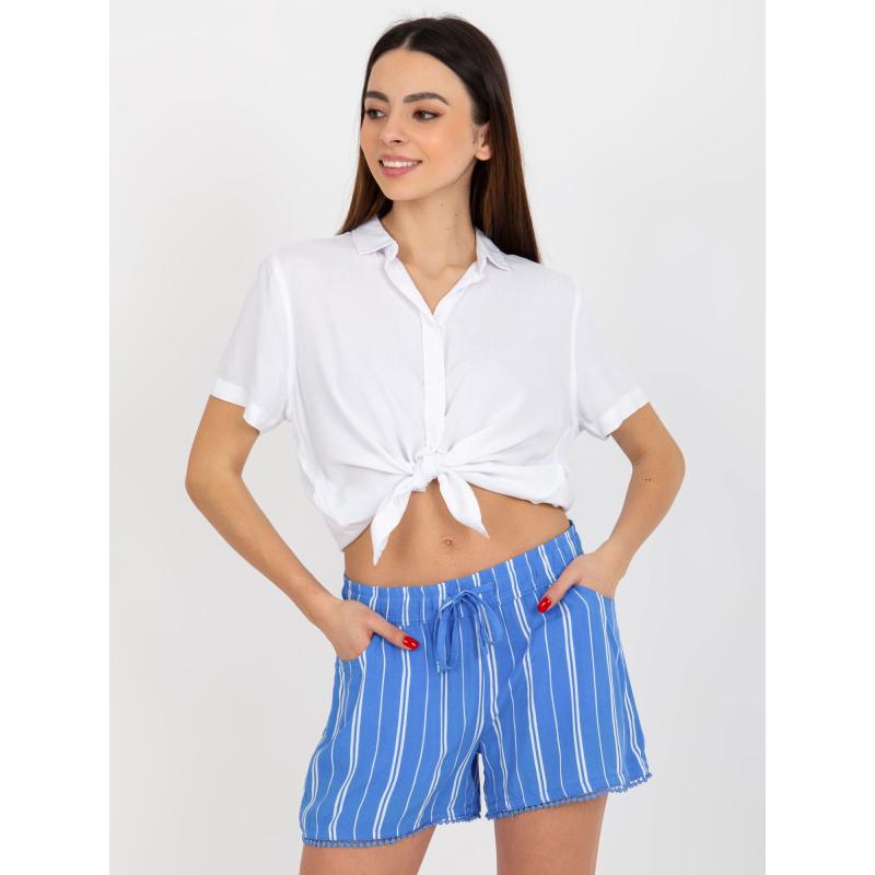 Női csíkos rövidnadrág FRESH MADE kék
