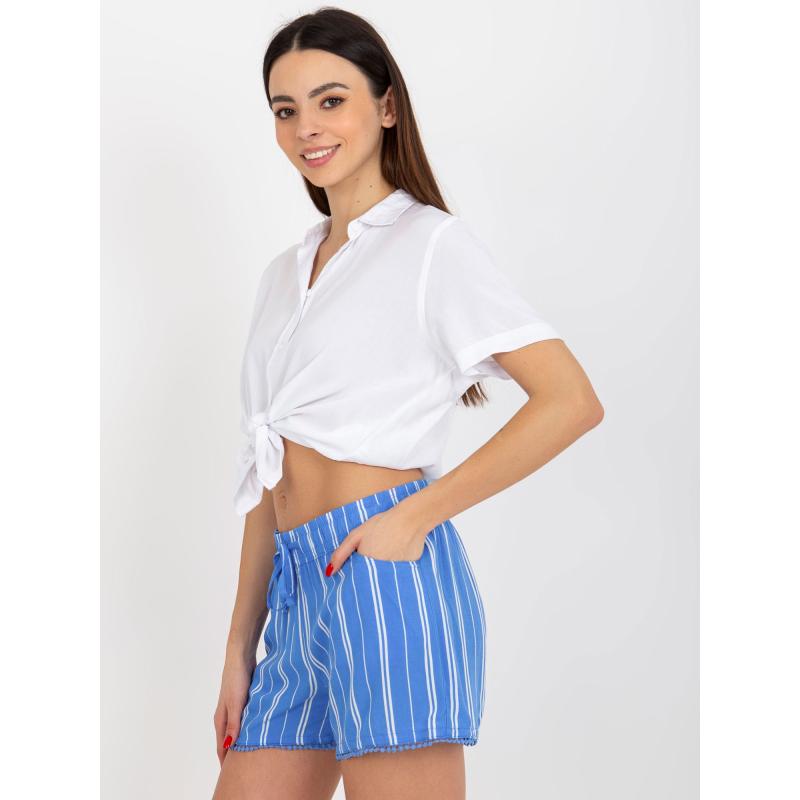 Női csíkos rövidnadrág FRESH MADE kék