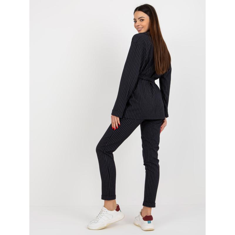 Dámske sako s opaskom ELEGANT námornícky modré