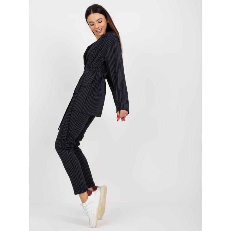 Dámske sako s opaskom ELEGANT námornícky modré