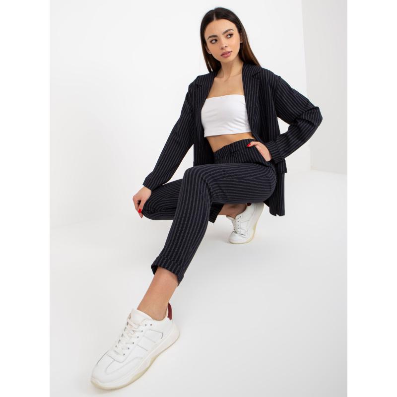 Dámske sako s opaskom ELEGANT námornícky modré