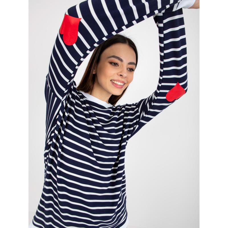 Dámská halenka s rozparky RUE PARIS bílo-modrá 