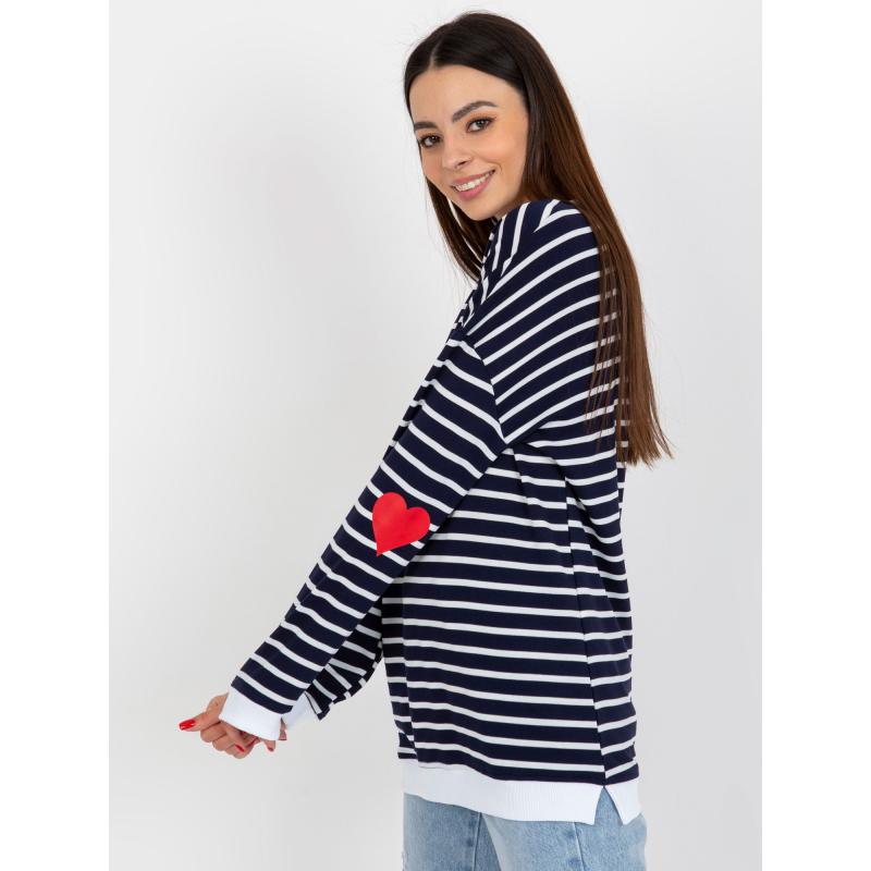 Dámská halenka s rozparky RUE PARIS bílo-modrá 