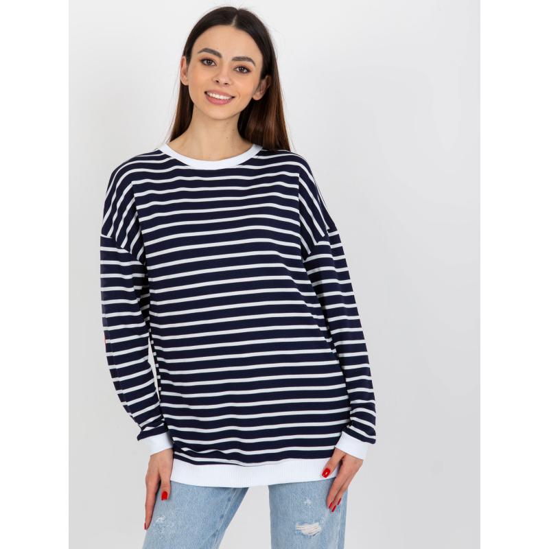 Dámská halenka s rozparky RUE PARIS bílo-modrá 